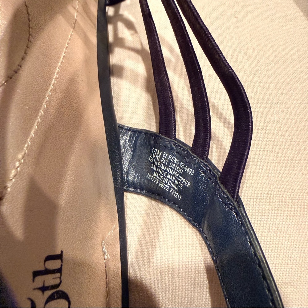 Elegant Navy Blue Strappy Women's Sandals | Elastic Strap | Size 10 - Picture 12 of 13